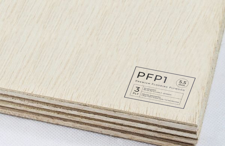 PFP1 Premium Flooring Plywood sheet stack